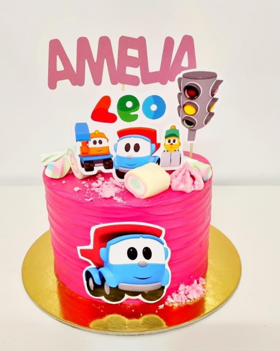 Toppere de tort din carton cu personajul Leo the Truck [4]