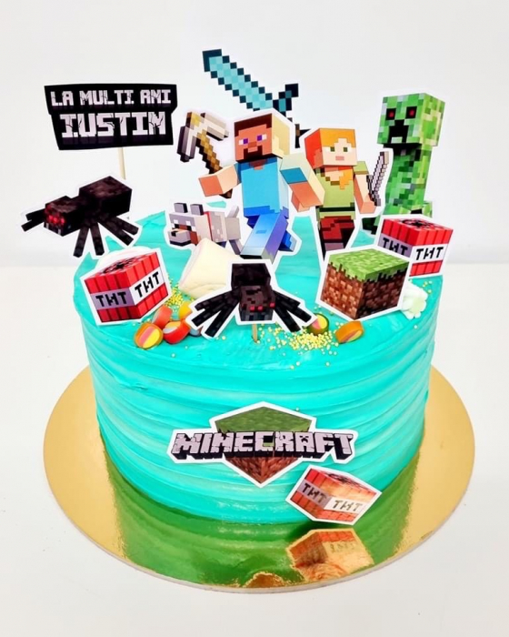 Suita de toppere din carton cu tematica Minecraft [5]