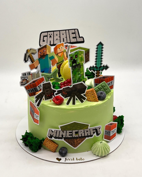 Suita de toppere din carton cu tematica Minecraft [11]