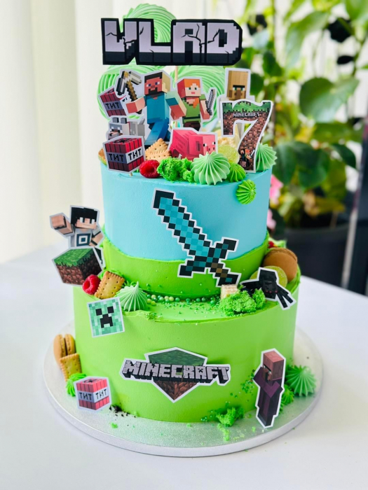 Suita de toppere din carton cu tematica Minecraft [15]