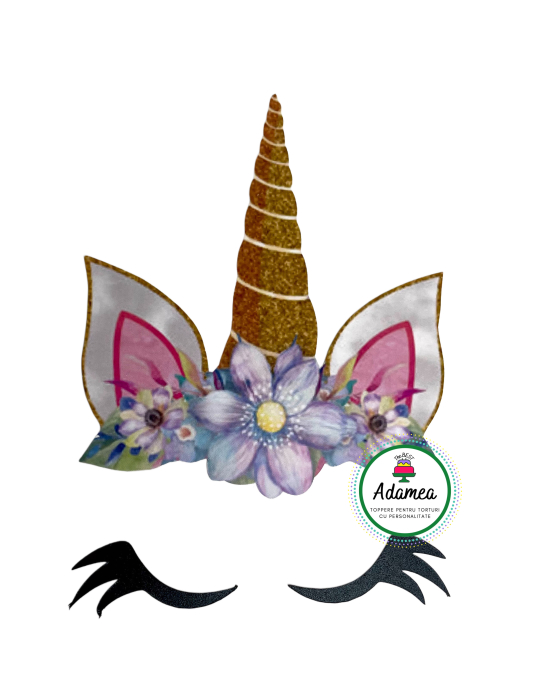 Toppere de tort cu corn de unicorn din carton si ochi expresivi [1]