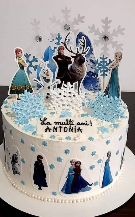 Suita toppere tort cu Anna, Elsa, Kristoff, Sven și Olaf [18]