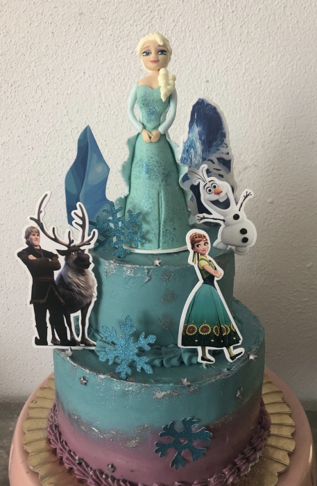 Suita toppere tort cu Anna, Elsa, Kristoff, Sven și Olaf [20]