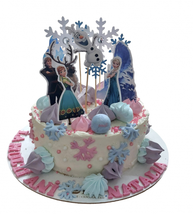 Suita toppere tort cu Anna, Elsa, Kristoff, Sven și Olaf [22]