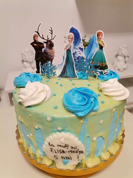 Suita toppere tort cu Anna, Elsa, Kristoff, Sven și Olaf [25]