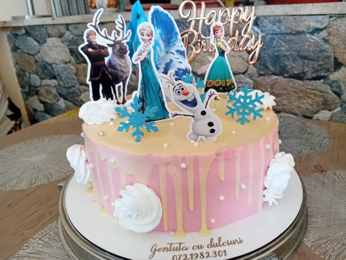 Suita toppere tort cu Anna, Elsa, Kristoff, Sven și Olaf [14]