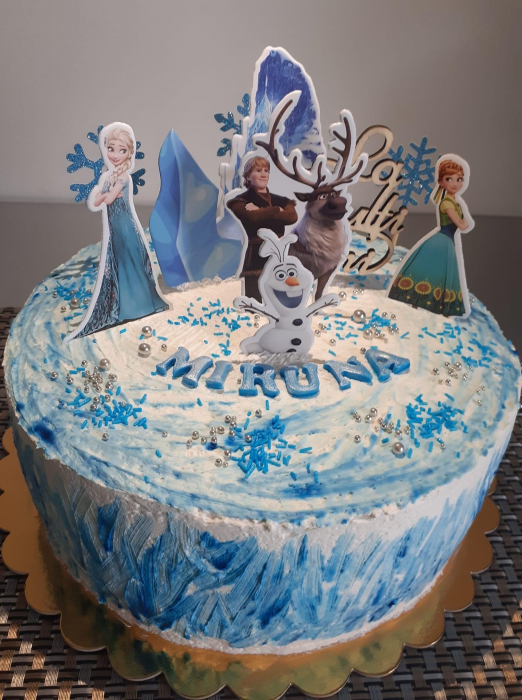 Suita toppere tort cu Anna, Elsa, Kristoff, Sven și Olaf [2]