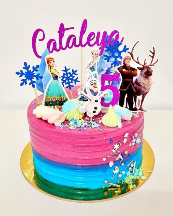 Suita toppere tort cu Anna, Elsa, Kristoff, Sven și Olaf [6]