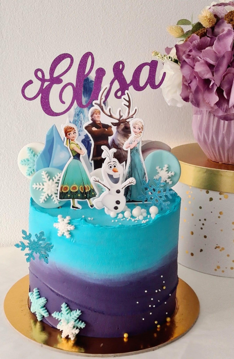 Suita toppere tort cu Anna, Elsa, Kristoff, Sven și Olaf [15]