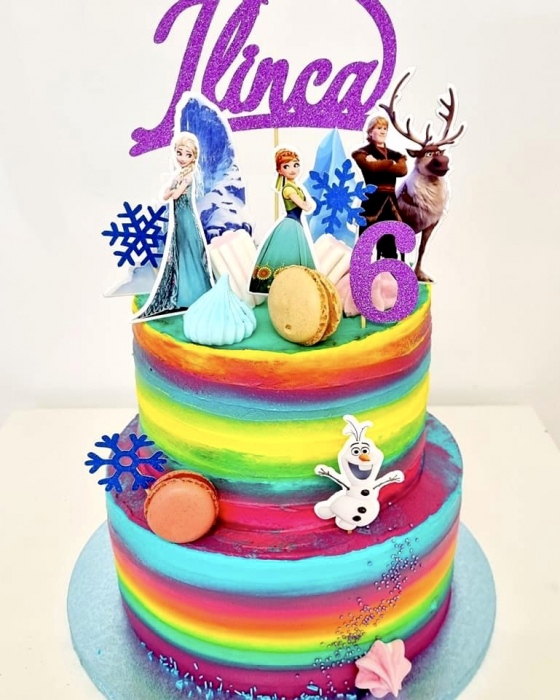 Suita toppere tort cu Anna, Elsa, Kristoff, Sven și Olaf [8]