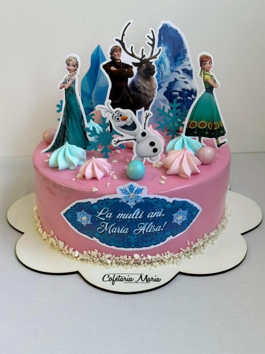 Suita toppere tort cu Anna, Elsa, Kristoff, Sven și Olaf [17]