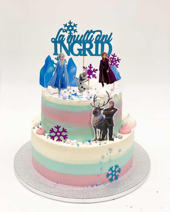 Suita toppere tort cu Anna, Elsa, Kristoff, Sven și Olaf [10]