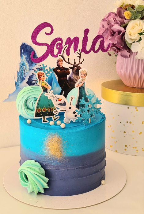 Suita toppere tort cu Anna, Elsa, Kristoff, Sven și Olaf [13]