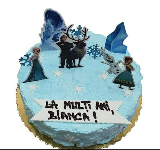 Suita toppere tort cu Anna, Elsa, Kristoff, Sven și Olaf [23]
