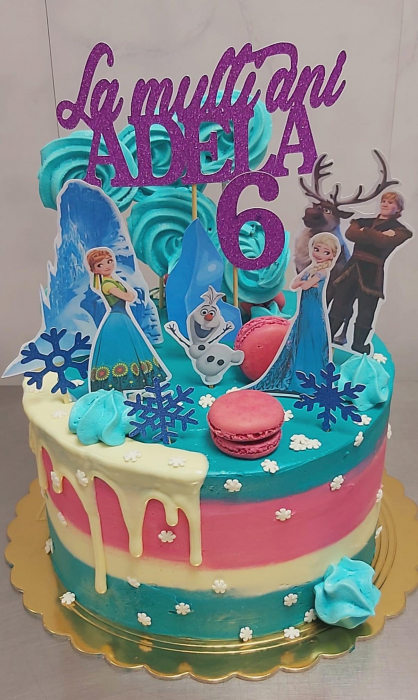 Suita toppere tort cu Anna, Elsa, Kristoff, Sven și Olaf [11]