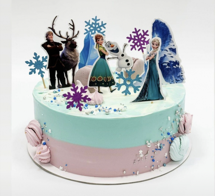 Suita toppere tort cu Anna, Elsa, Kristoff, Sven și Olaf [4]