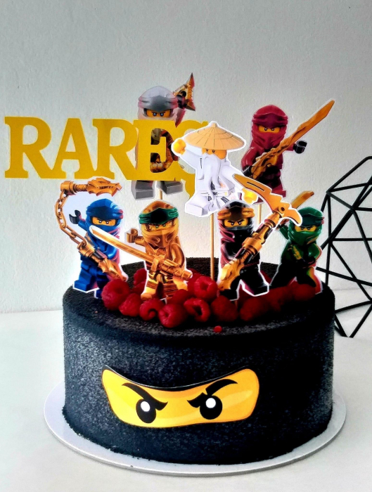 Suita de toppere de tort cu figurine din carton cu personajele din Lego Ninjago. [3]