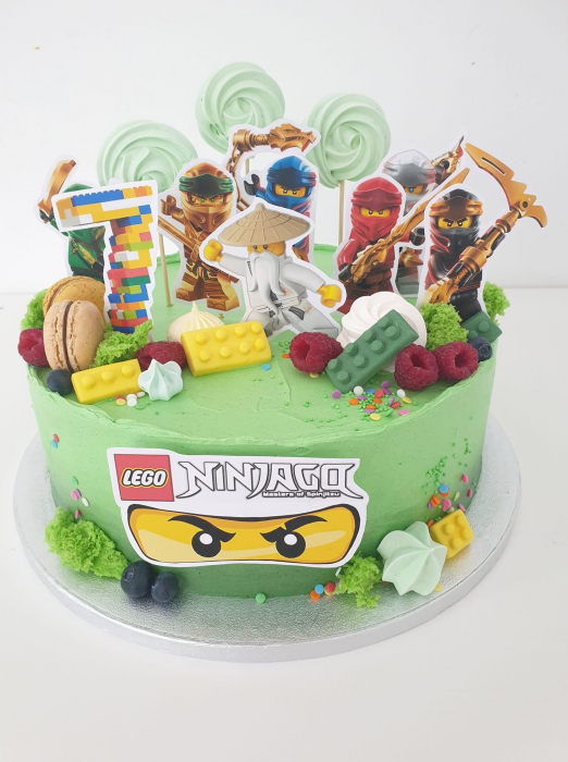 Suita de toppere de tort cu figurine din carton cu personajele din Lego Ninjago. [6]