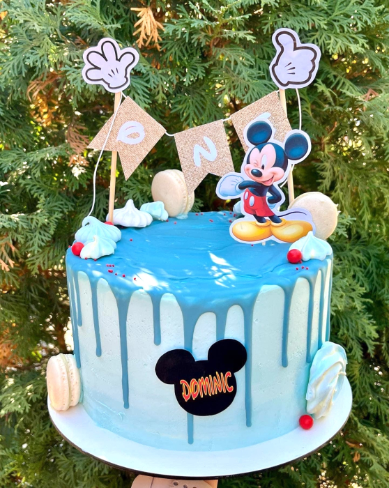 Topper de tort  personalizat cu element special din carton  premium de inalta calitate sub forma de Mickey  gata de party [3]