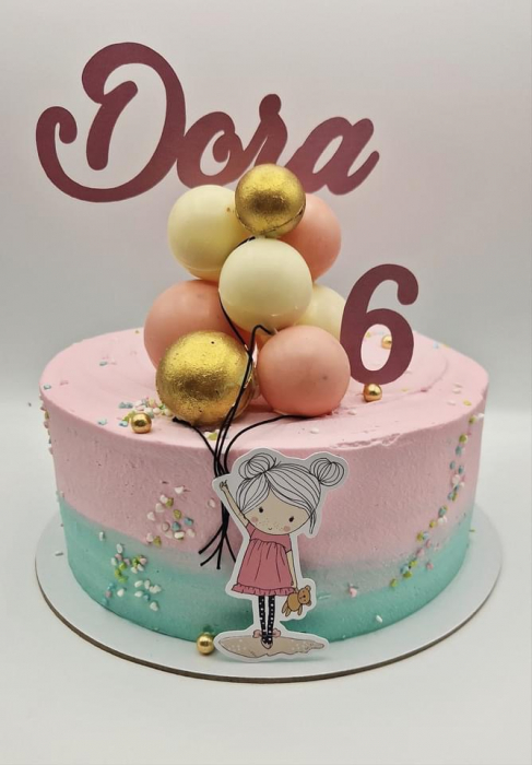 Topper tort fetita cu baloane [3]