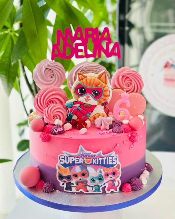 Topper de tort cu element special din carton sub forma de element cu Super Pisicutele [3]