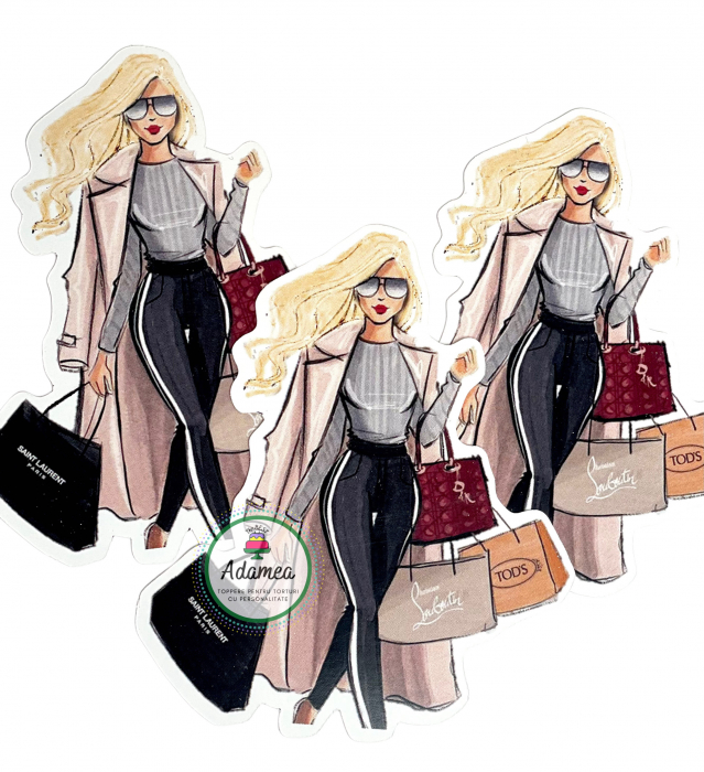 Topper fashion pentru tort – Design fashionistă cu genți de designer – ADAMEA [2]