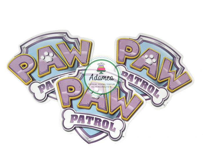 Topper pentru tort Paw Patrol cu logo pentru fetite  - Adamea [2]