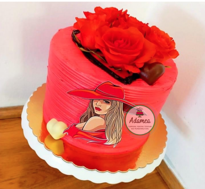 Topper frontal - femeie blonda cu palarie rosie [2]
