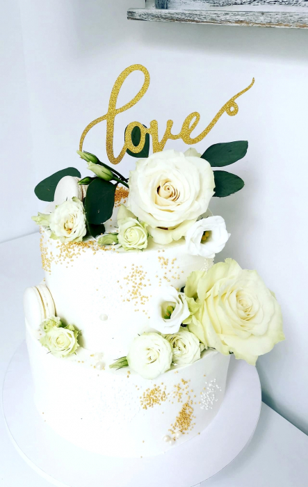 Topper love auriu glitter [4]