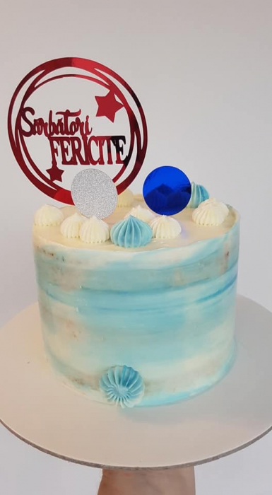 Topper tort cusarbatori fericitecu stea in cerc rosu [2]