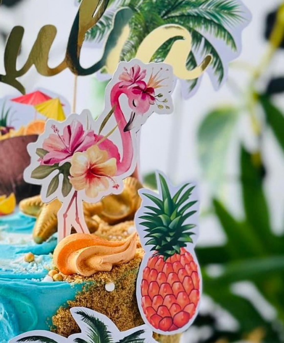 Topper tort cu decoratiune din carton sub forma de ananas [2]