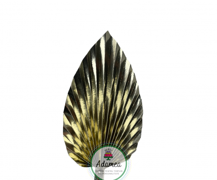 Topper de tort cu element special din carton sub forma de evantai sau frunza de palmier oglinda gold auriu sampanie [3]