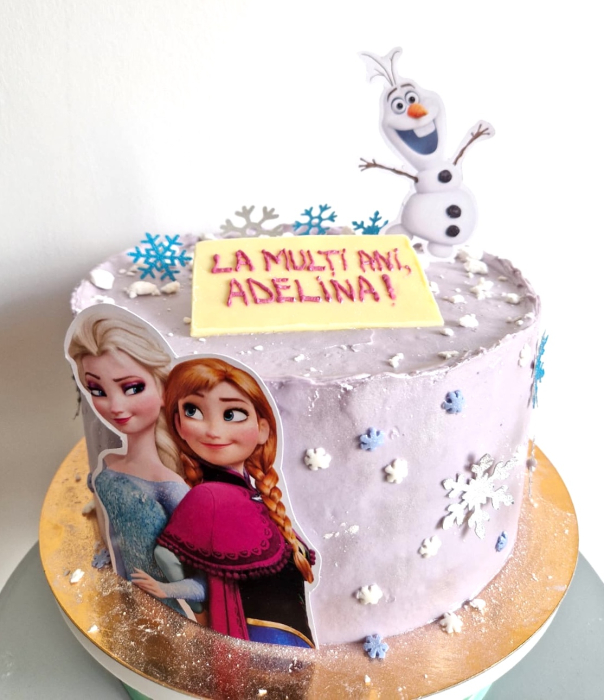 Topper de tort cu element special din carton sub forma de bust Anna si Elsa din Frozen [5]