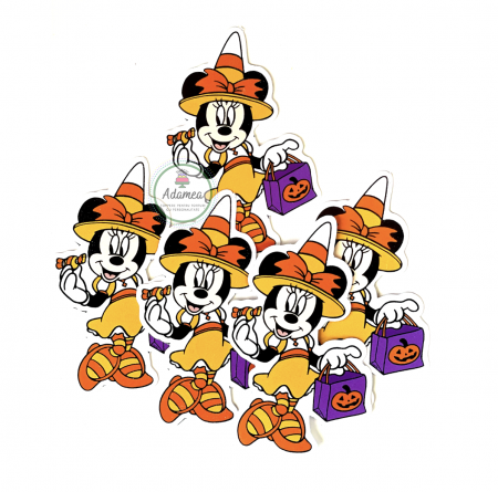 Topper tort cu Minnie costumata de Halloween