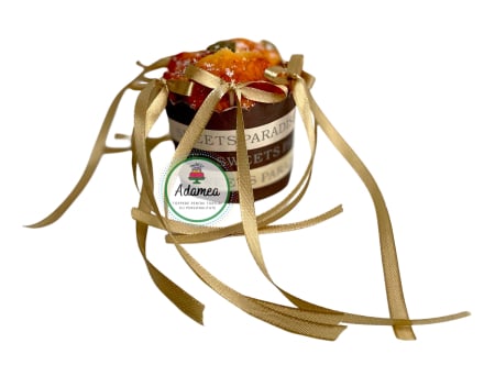 Toppere tort - Topper de tort  personalizat cu element special din panglica de satin crem intes cu fundite ornament de tort