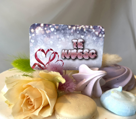 Stegulet topper tort cu carton te iubesc