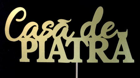 Nuntă - Topper Casă de piatră - auriu mat
