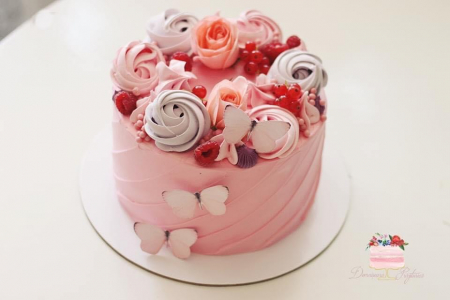 Toppere tort - Toppere fluturi roz prafuit