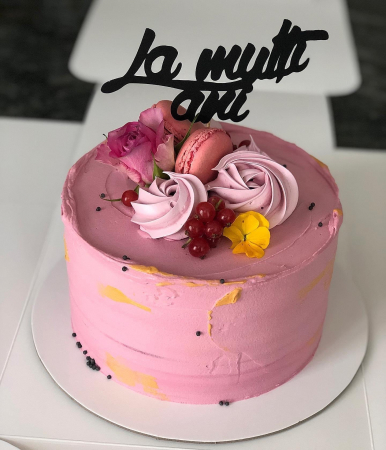 Topper La mulți ani negru mat