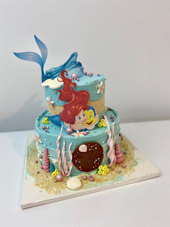 Ariel - sirena marii - Topper tort cu Ariel sirena si pestele