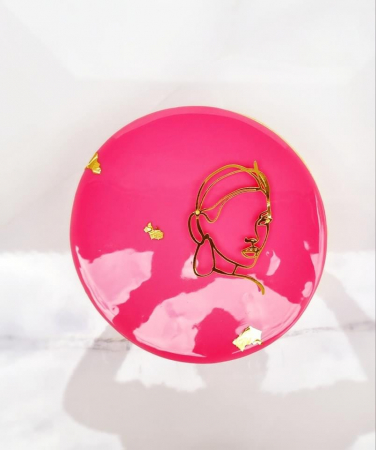 Topper frontal de tort cu chip de femeie stilizat auriu oglinda [9]