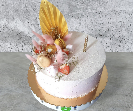evantai frunza de palmier decor de tort auriu [7]