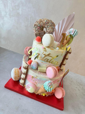 Decor de tort cu frunza de palmier din carton [16]