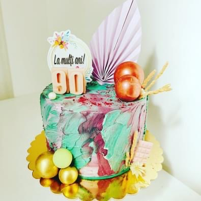 Decor de tort cu frunza de palmier din carton [6]