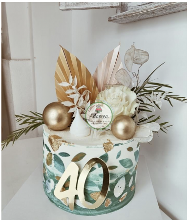 Decor de tort cu frunza de palmier din carton [3]