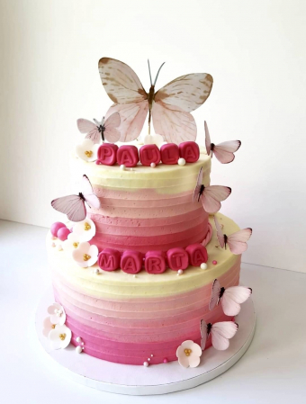 Topper tort fluture mare roz pal [1]