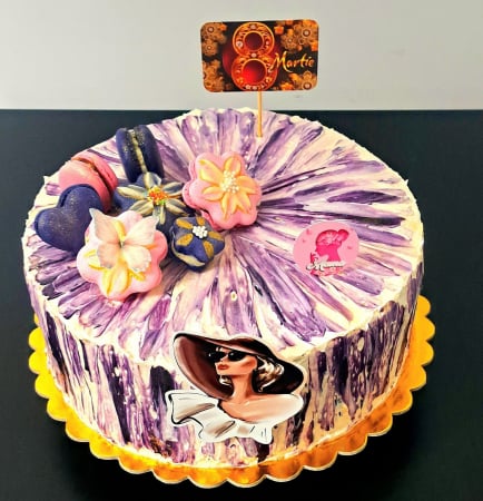 Mini stegulet decor de tort cartonas cu mama si chip de femeie [1]