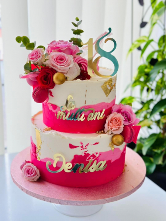 Topper de tort cu element special din carton sub forma de numarul 18 pentru majorat auriu oglinda [5]