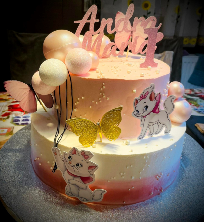 Topper de tort frontal cu pisica Marie [8]