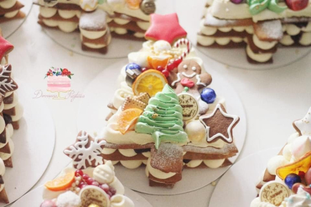 Sabloan pentru torturi cu foi de miere cu brăduț. [13]